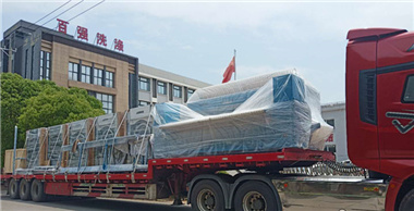 百強洗脫機、烘干機、燙平機等洗滌設備發(fā)貨海南-百強洗滌設備